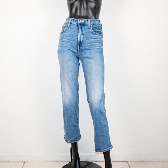 MOTHER denim LIL' The Rambler zip Flood Jeans Out of the Blue Petite 25 - Picture 2 of 14